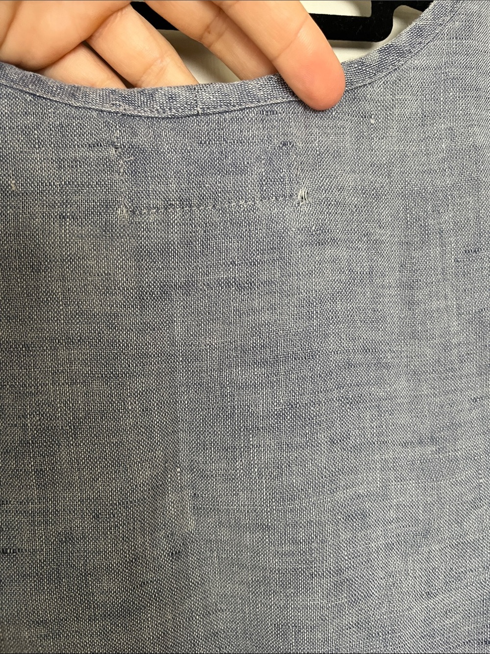 Flax Linen Scoop Neck Tank in Dusty Blue - Picture 3 of 4